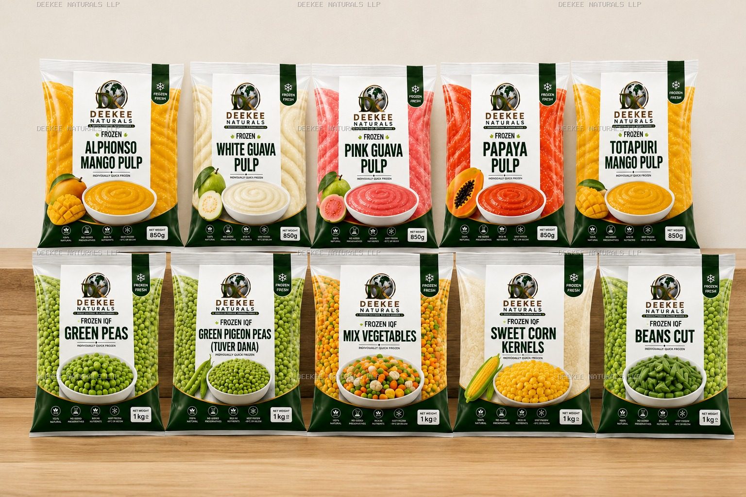Frozen Vegetable and Fruit Pulp